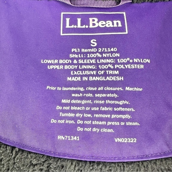 LL Bean Women's Size Small Winter Warmer Insulated Coat Hooded Mid-Length Purple - Picture 10 of 11